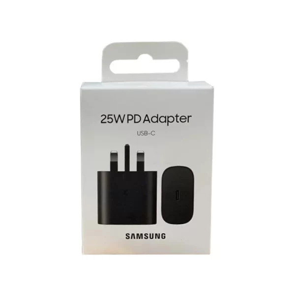 کلگی شارژر 25 وات سه شاخه اروپایی سامسونگ (Samsung) مدل EP-TA800NBEGAE گارانتی 12 ماهه بارمانکو